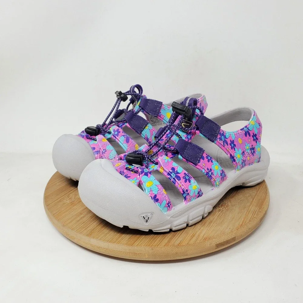 KEEN Sandals Kids 2 Purple Pink Blue Floral Water Sport Hiking Shoes Boys Girls